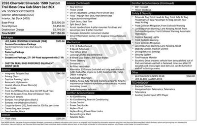 2026 Chevrolet Silverado 1500 Custom Trail Boss