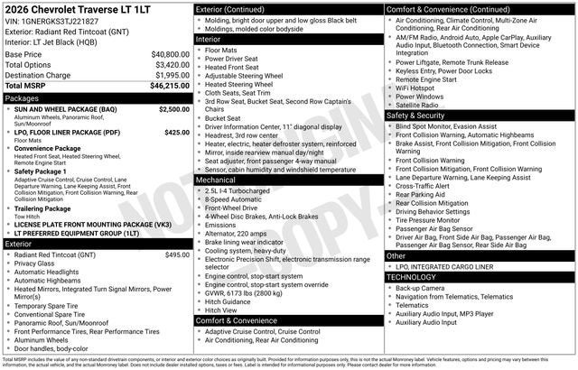 2026 Chevrolet Traverse LT