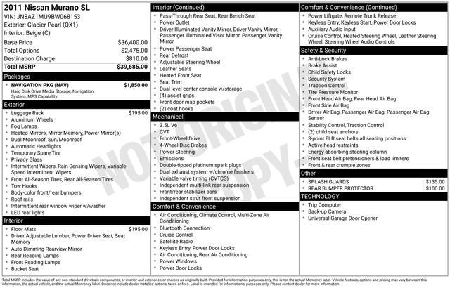2011 Nissan Murano SL