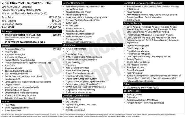 2026 Chevrolet Trailblazer RS