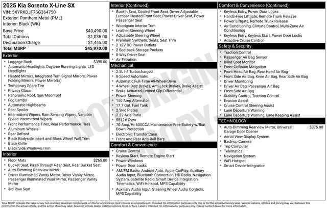 2025 Kia Sorento X-Line SX