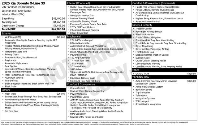 2025 Kia Sorento X-Line SX