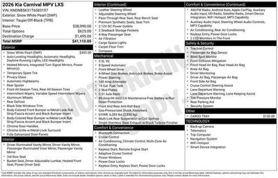 2026 Kia Carnival MPV LXS