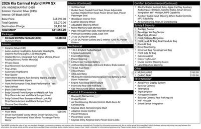 2026 Kia Carnival MPV Hybrid SX
