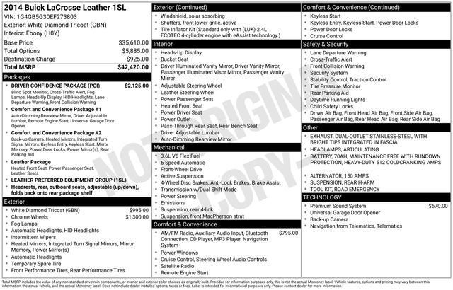 2014 Buick LaCrosse Leather Group