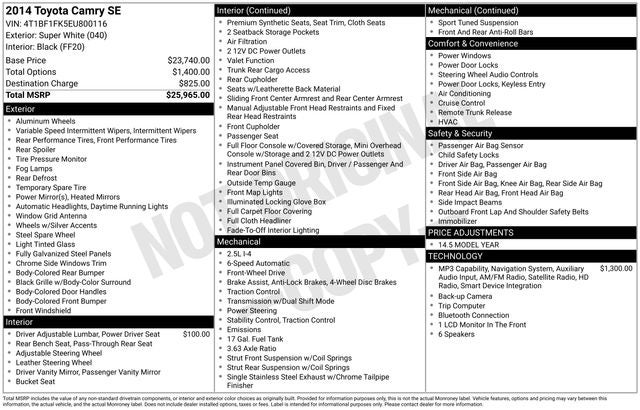 2014 Toyota Camry LE