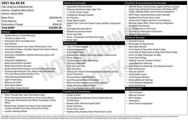 2021 Kia K5 EX