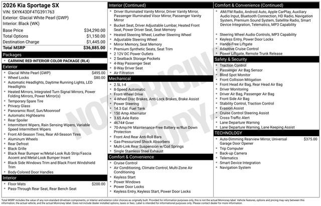 2026 Kia Sportage SX