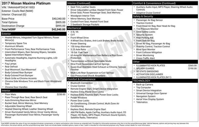2017 Nissan Maxima Platinum