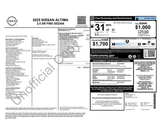2025 Nissan Altima SR