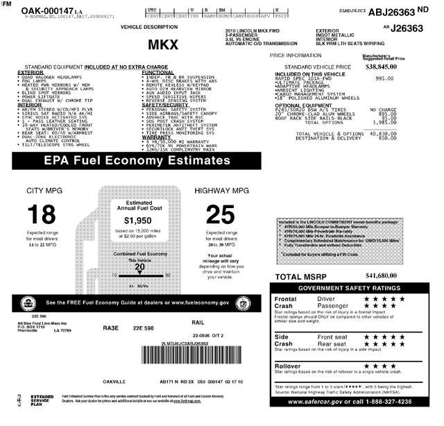 2010 Lincoln MKX Base