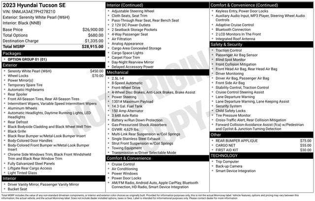 2023 Hyundai Tucson SE
