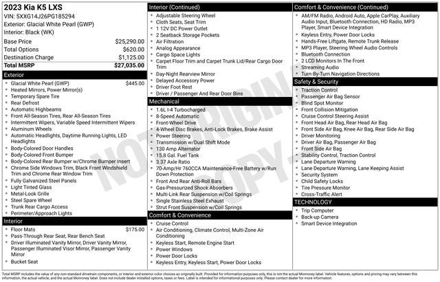 2023 Kia K5 LXS