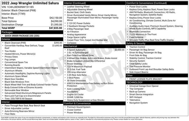 2022 Jeep Wrangler Unlimited Sahara 4x4