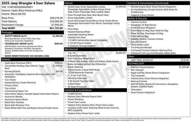 2025 Jeep Wrangler WRANGLER 4-DOOR SAHARA