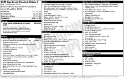 2025 Jeep Grand Cherokee GRAND CHEROKEE ALTITUDE X 4X2