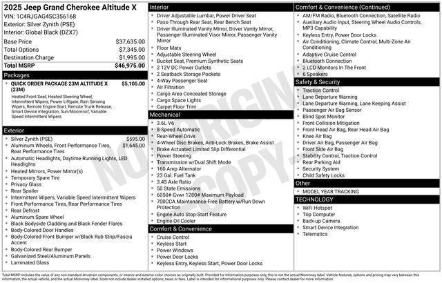 2025 Jeep Grand Cherokee GRAND CHEROKEE ALTITUDE X 4X2