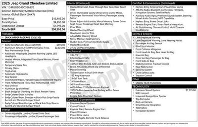 2025 Jeep Grand Cherokee GRAND CHEROKEE LIMITED 4X2