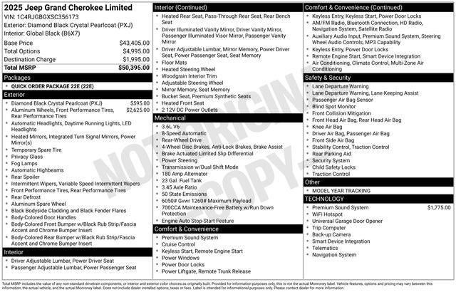 2025 Jeep Grand Cherokee GRAND CHEROKEE LIMITED 4X2