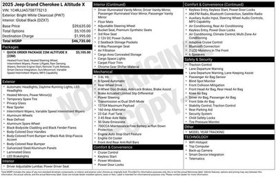 2025 Jeep Grand Cherokee GRAND CHEROKEE L ALTITUDE X 4X2