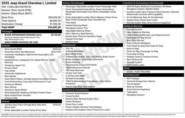 2025 Jeep Grand Cherokee GRAND CHEROKEE L LIMITED 4X2