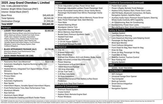 2025 Jeep Grand Cherokee GRAND CHEROKEE L LIMITED 4X2