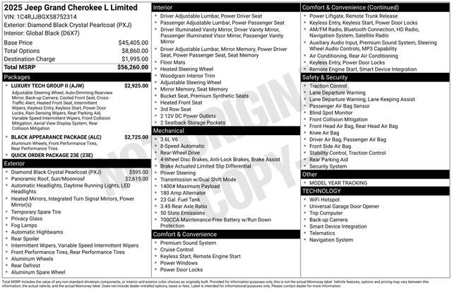 2025 Jeep Grand Cherokee GRAND CHEROKEE L LIMITED 4X2