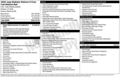 2025 Jeep Gladiator GLADIATOR RUBICON X 4X4