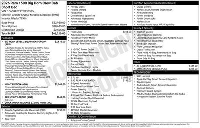 2026 RAM 1500 Big Horn/Lone Star