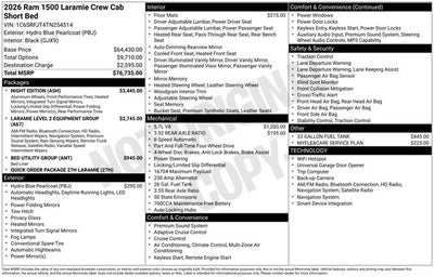 2026 RAM Ram 1500 RAM 1500 LARAMIE CREW CAB 4X4 5'7' BOX