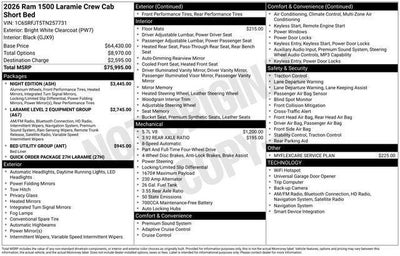 2026 RAM Ram 1500 RAM 1500 LARAMIE CREW CAB 4X4 5'7' BOX