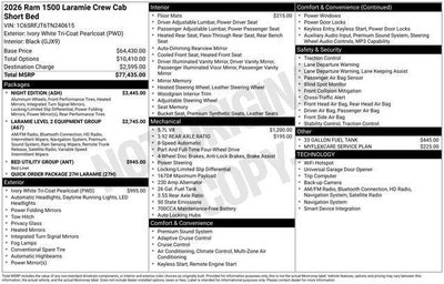 2026 RAM Ram 1500 RAM 1500 LARAMIE CREW CAB 4X4 5'7' BOX