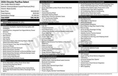 2026 Chrysler Pacifica PACIFICA SELECT
