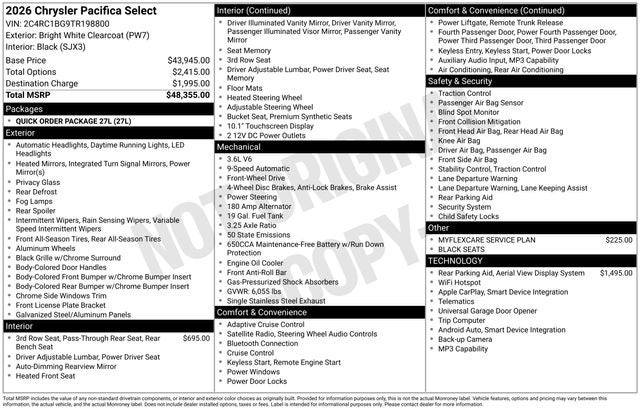 2026 Chrysler Pacifica PACIFICA SELECT