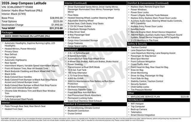 2026 Jeep Compass COMPASS LATITUDE 4X4