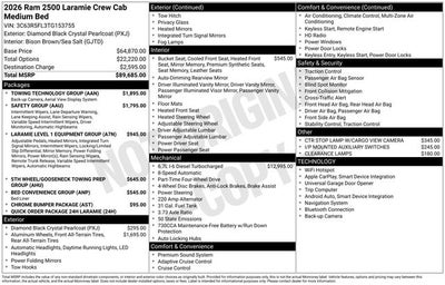 2026 RAM Ram 2500 RAM 2500 LARAMIE CREW CAB 4X4 6'4' BOX
