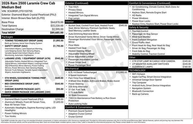 2026 RAM Ram 2500 RAM 2500 LARAMIE CREW CAB 4X4 6'4' BOX