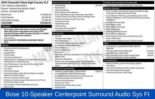 2023 Chevrolet Tahoe High Country
