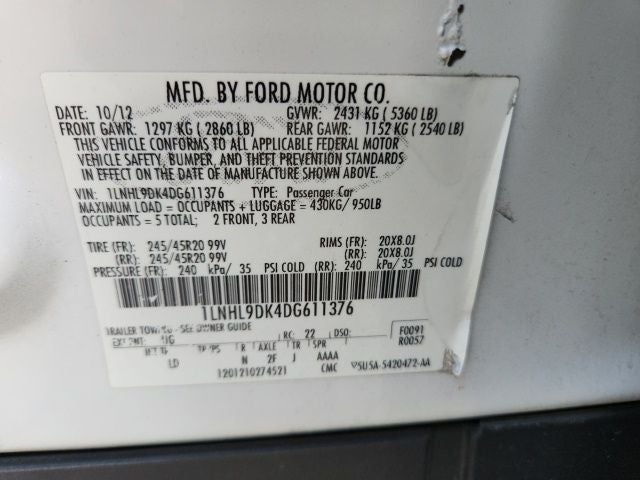 2013 Lincoln MKS Base