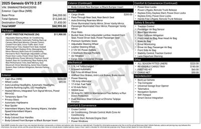 2025 Genesis GV70 2.5T Sport Prestige
