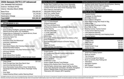 2026 Genesis GV70 2.5T Advanced