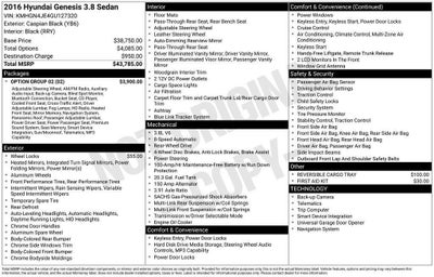 2016 Hyundai Genesis 3.8