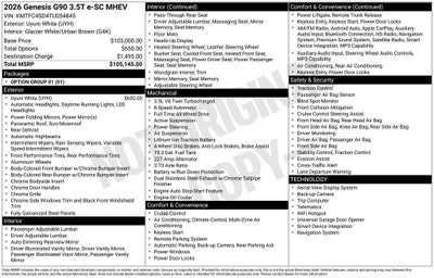 2026 Genesis G90 3.5T e-SC