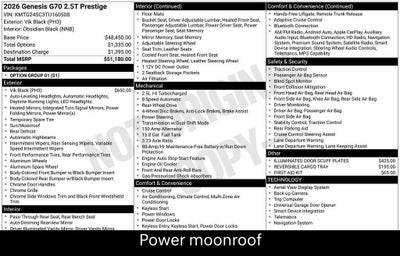 2026 Genesis G70 2.5T Prestige