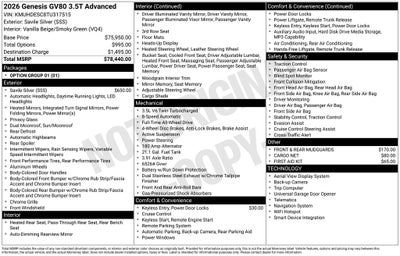 2026 Genesis GV80 3.5T Advanced