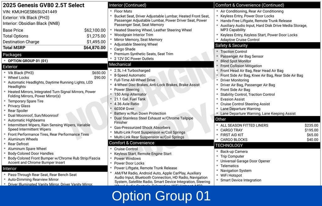 2025 Genesis GV80 2.5T Select