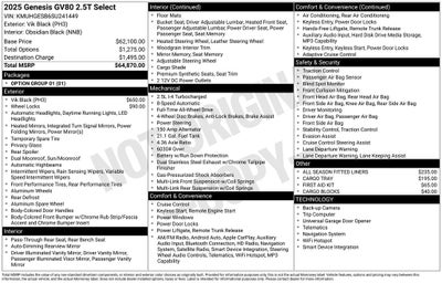 2025 Genesis GV80 2.5T Select