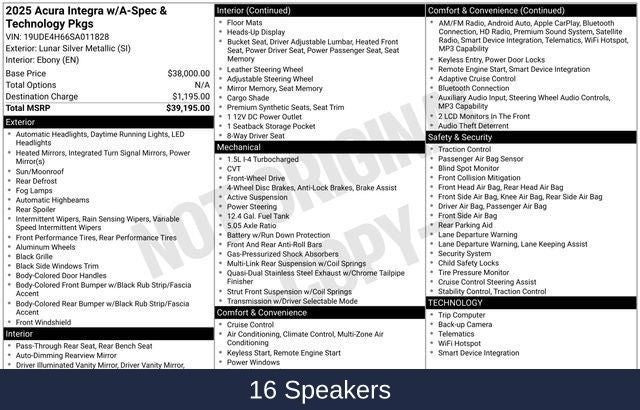 2025 Acura Integra A-Spec Tech Package