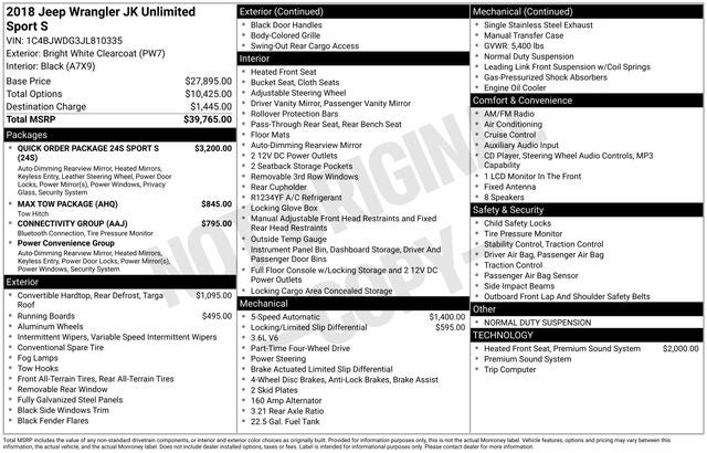 2018 Jeep Wrangler JK Unlimited Sport 2.5 in. Lift Kit