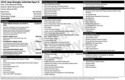 2018 Jeep Wrangler Unlimited Sport S